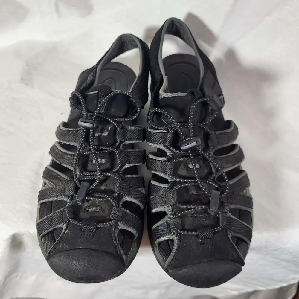 Croft & Barrow Black Athletic Hiking Sandals with Bungee Laces, men's 10.5
